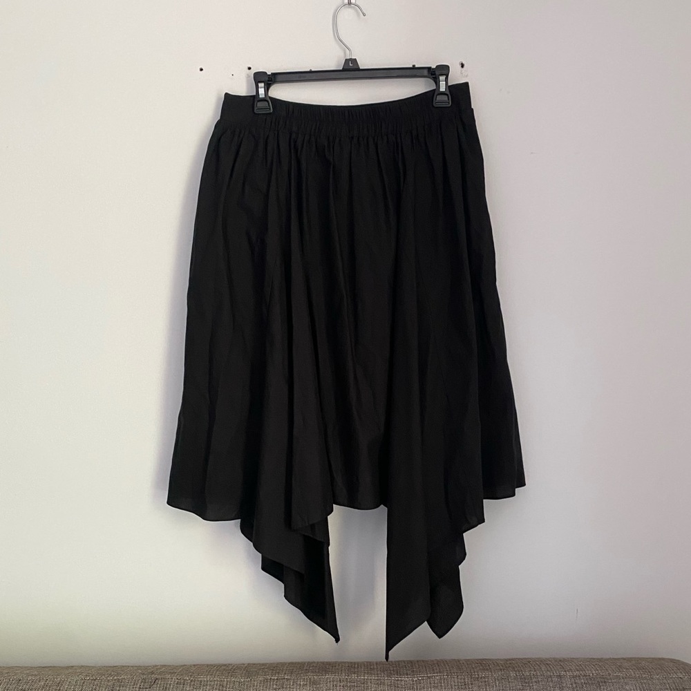 Black Asymmetrical Midi Skirt